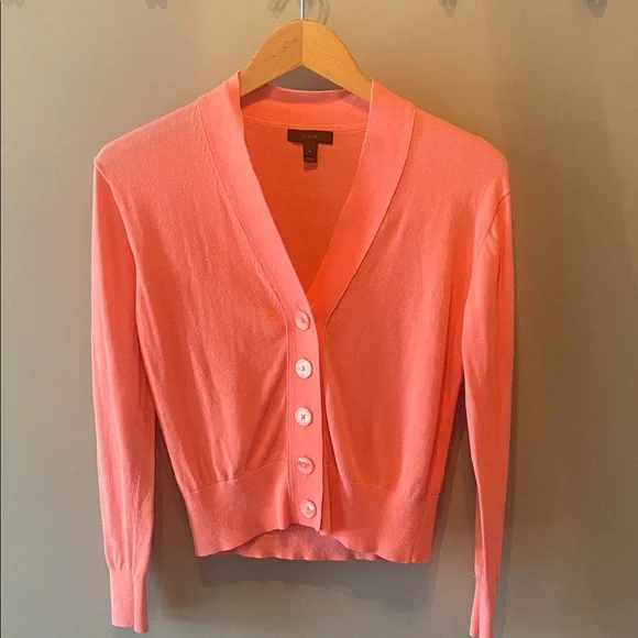 J. Crew Coral Button-Up Women's Cardigan - Picture 1 of 9